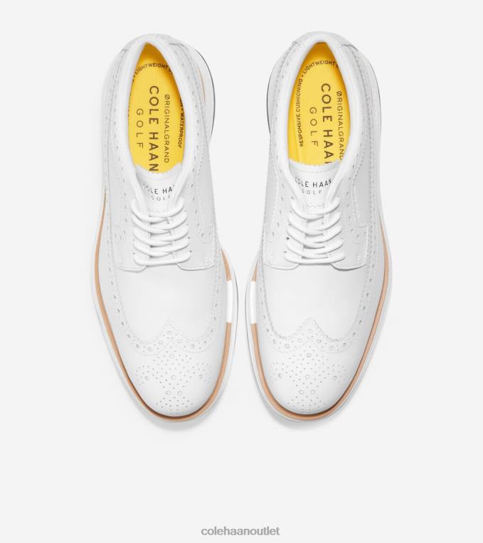 Men Optic White-Natural Cole Haan OriginalGrand Tour Golf Shoe 2R0V2483
