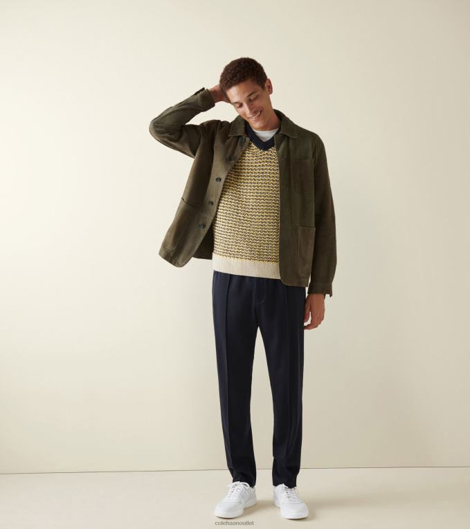 Men Optic White Perforated-Peacock Cole Haan Grand Crosscourt Modern Tennis Sneaker 2R0V2345