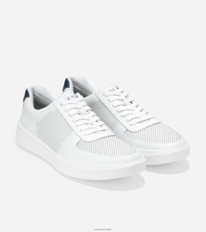 Men Optic White Perforated-Peacock Cole Haan Grand Crosscourt Modern Tennis Sneaker 2R0V2345