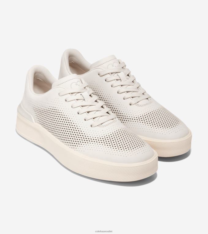 Men Silver Birch-Ivory-Gum Cole Haan GrandPrO Crew Laser Sneaker 2R0V2481