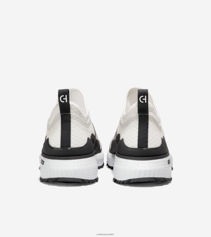 Men White-Grey Pinstripe Cole Haan ZEROGRAND Overtake Golf Shoe 2R0V2414