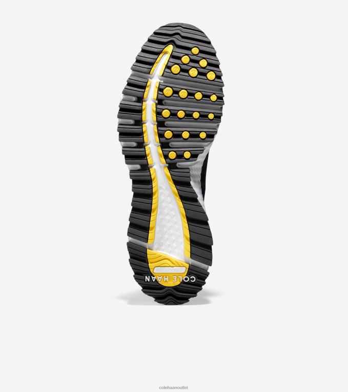 Men White-Grey Pinstripe Cole Haan ZEROGRAND Overtake Golf Shoe 2R0V2414