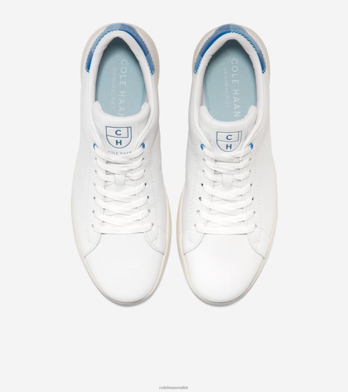 Men White-Lapis Blue-Egret Cole Haan GrandPrO Tennis Sneaker 2R0V2383