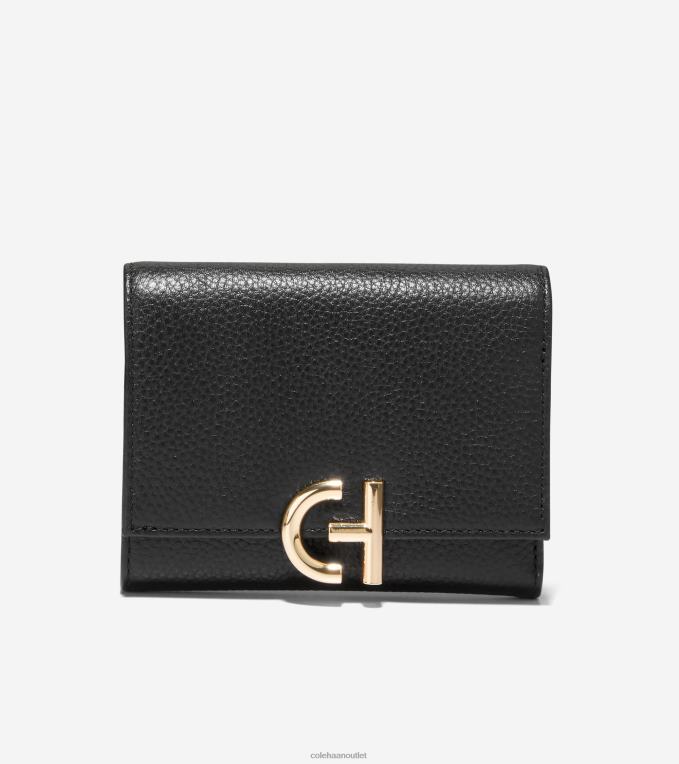Women Black Cole Haan Inwood Trifold Wallet 2R0V2490