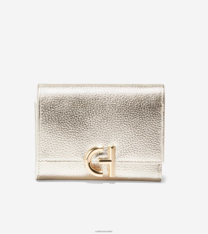 Women Gold Cole Haan Inwood Trifold Wallet 2R0V2489