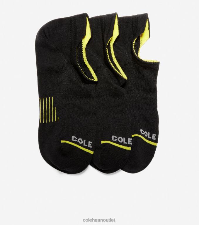 Women Black Cole Haan ZEROGRAND 3-Pair Liner Socks 2R0V2519