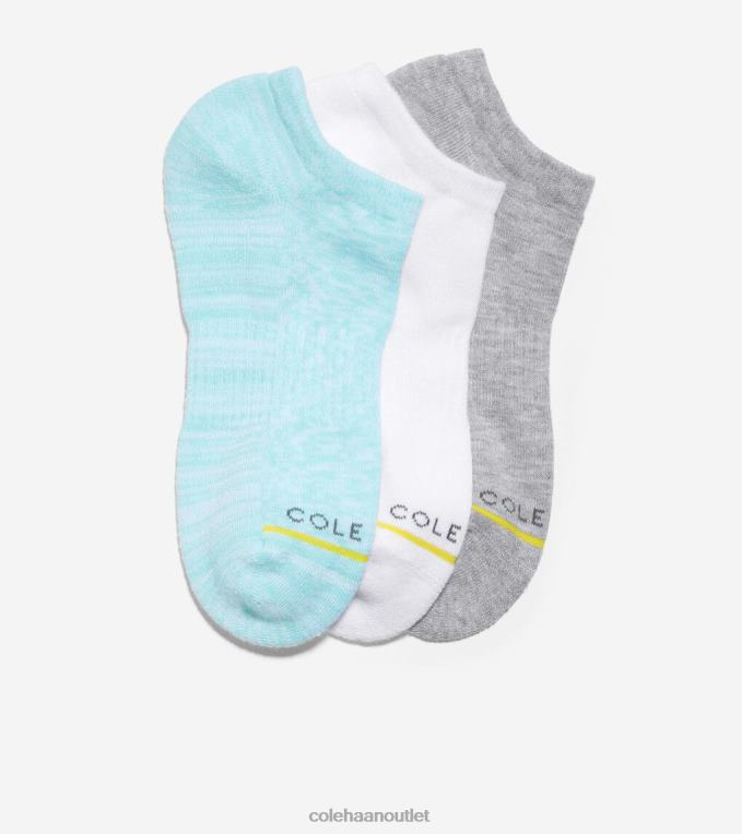 Women Blue-White-Grey Cole Haan ZEROGRAND 3-Pair Liner Socks 2R0V2516