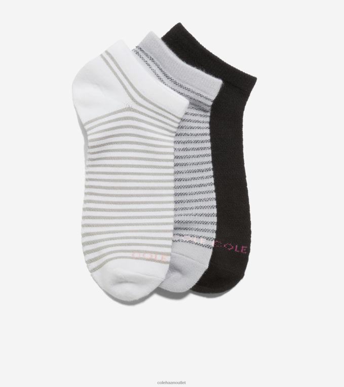 Women White Cole Haan 3-Pack Soft Low-Cut Sock 2R0V2521