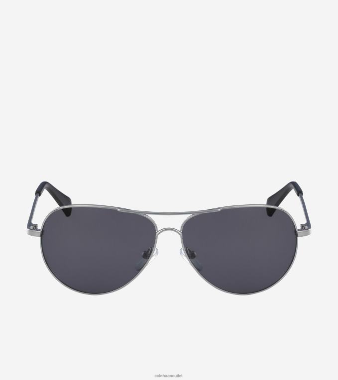 Women Silver Cole Haan Classic Aviator Sunglasses 2R0V2529