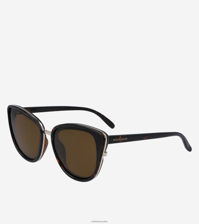 Women Tortoise-Brown Cole Haan Oversized Cateye Sunglasses 2R0V2532