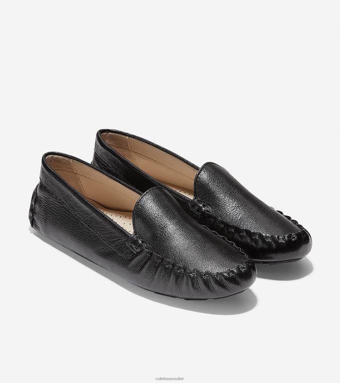 Women Black Leather Cole Haan Evelyn Driver 2R0V267
