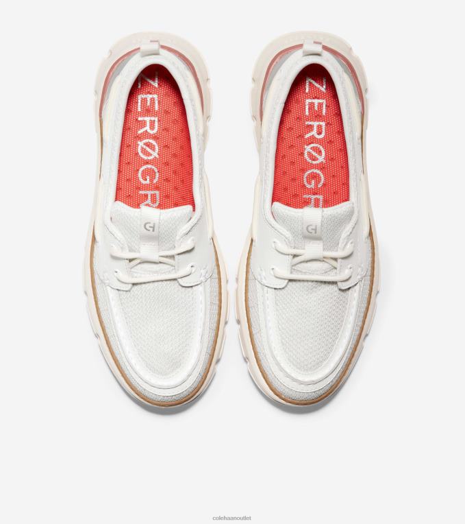 Women Blanc-Poppy Red Cole Haan 4.ZEROGRAND Regatta Boat Shoe 2R0V217