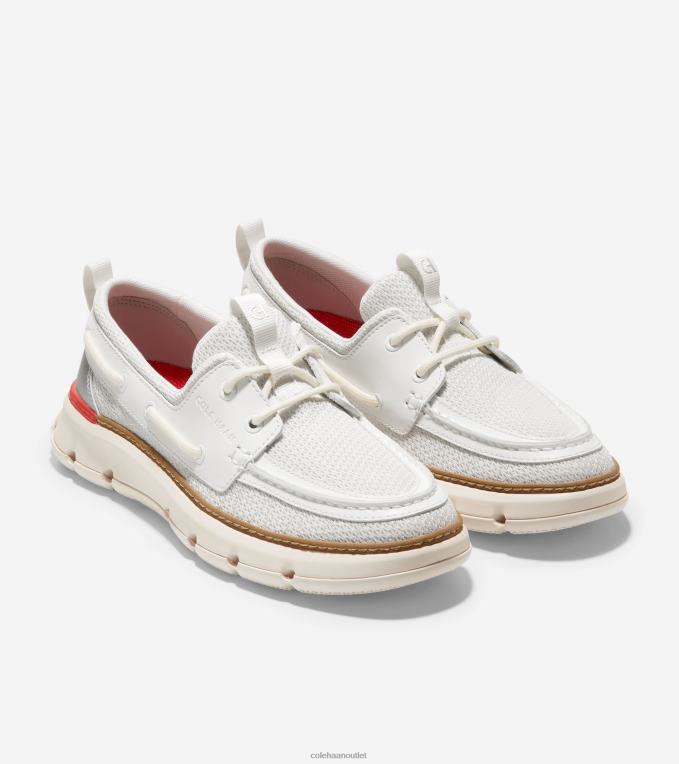 Women Blanc-Poppy Red Cole Haan 4.ZEROGRAND Regatta Boat Shoe 2R0V217