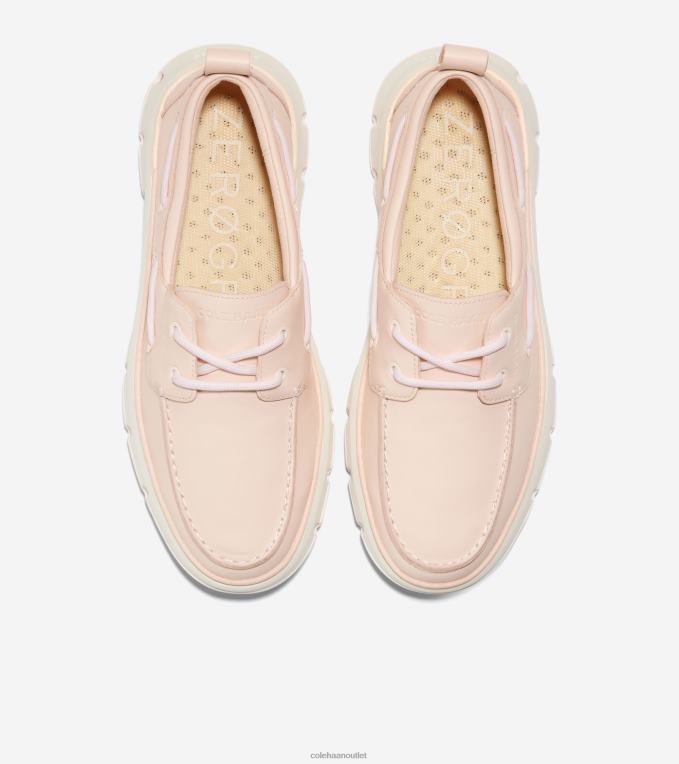 Women Bleached Tan-Ivory-Rosewater Cole Haan 4.ZEROGRAND Regatta Boat Shoe 2R0V220