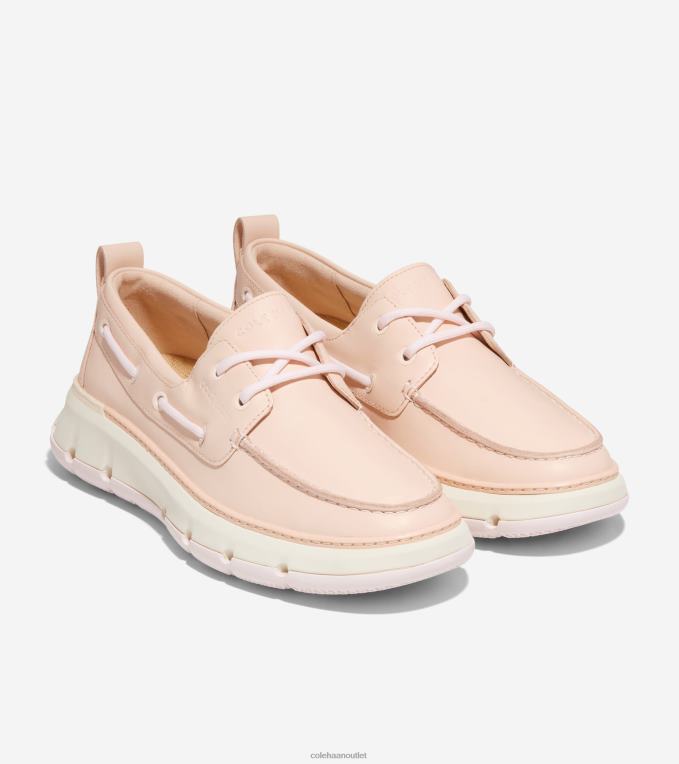Women Bleached Tan-Ivory-Rosewater Cole Haan 4.ZEROGRAND Regatta Boat Shoe 2R0V220