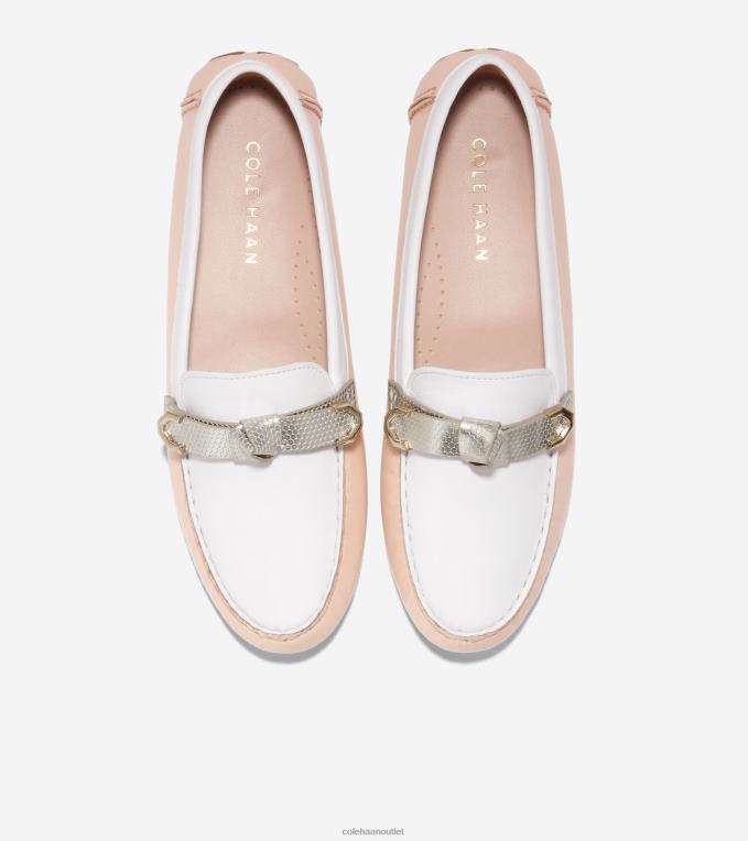 Women Bleached Tan-Optic White Cole Haan Evelyn Bow Driver 2R0V271