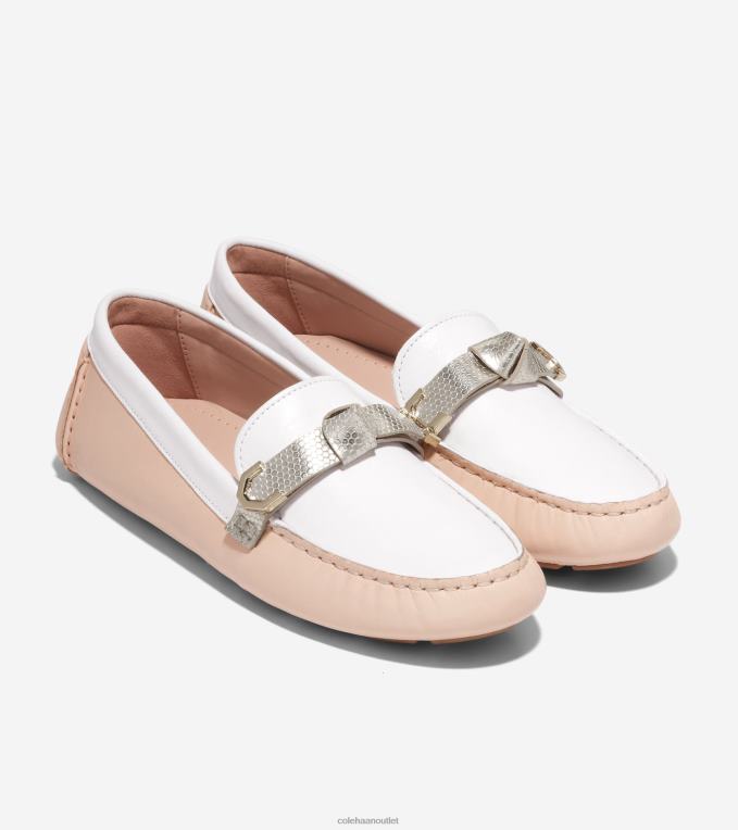 Women Bleached Tan-Optic White Cole Haan Evelyn Bow Driver 2R0V271