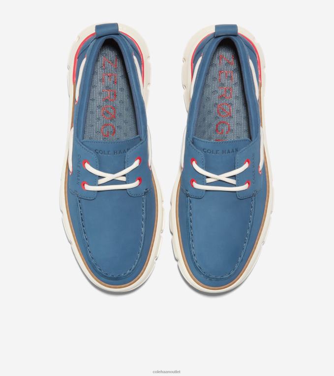 Women Ensign Blue-Fiery Red-Ivory Cole Haan 4.ZEROGRAND Regatta Boat Shoe 2R0V219