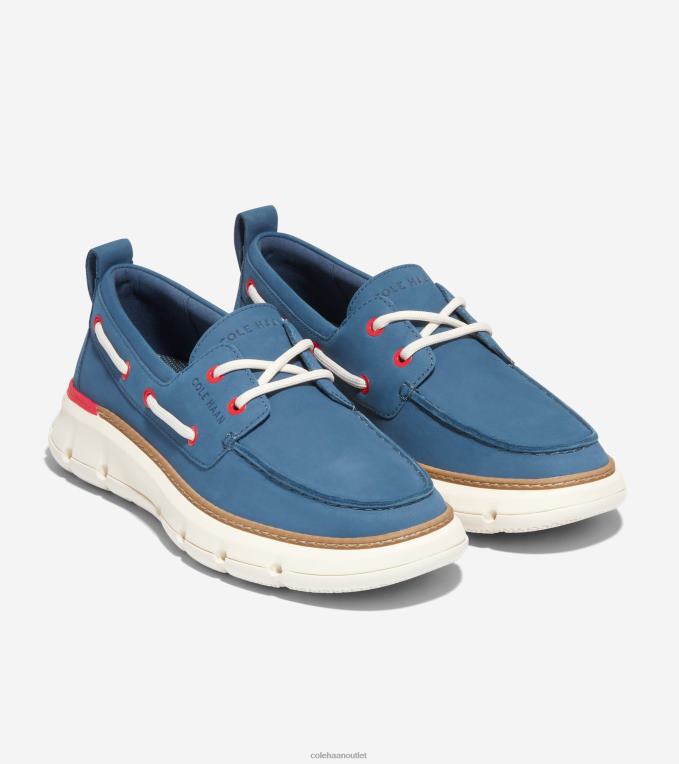 Women Ensign Blue-Fiery Red-Ivory Cole Haan 4.ZEROGRAND Regatta Boat Shoe 2R0V219
