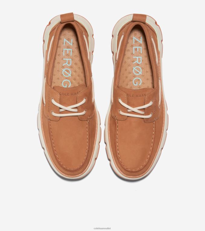 Women Pecan-Ivory Cole Haan 4.ZEROGRAND Regatta Boat Shoe 2R0V221