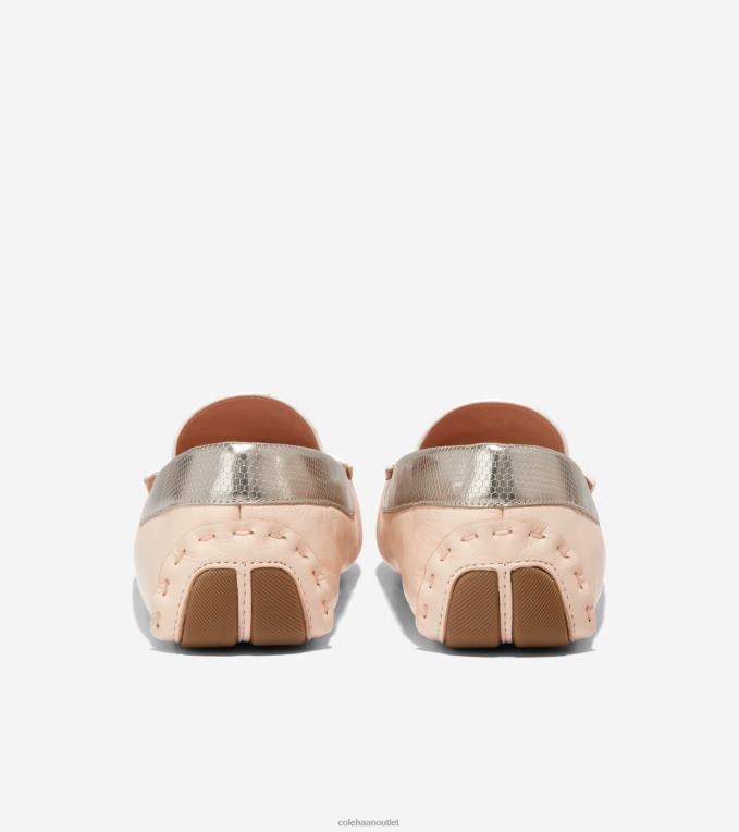 Women Tan-Metallic-Ivory Cole Haan Evelyn Driver 2R0V265