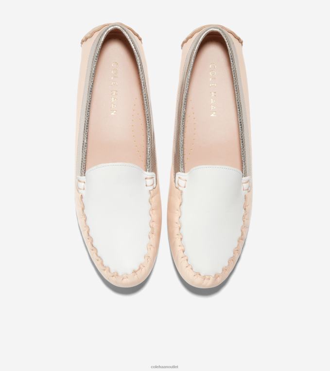 Women Tan-Metallic-Ivory Cole Haan Evelyn Driver 2R0V265