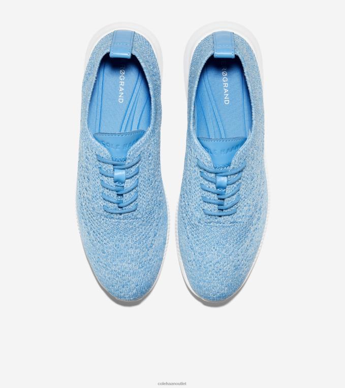 Women Azure Blue-Optic White Stitchlite Cole Haan 2.ZEROGRAND Oxford 2R0V245