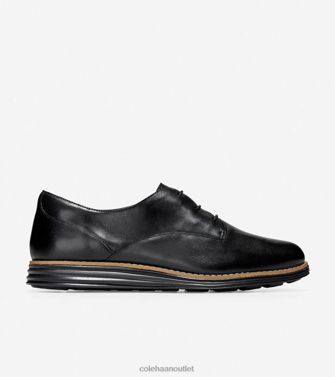 Women Black Leather Cole Haan OriginalGrand Plain Oxford 2R0V2170