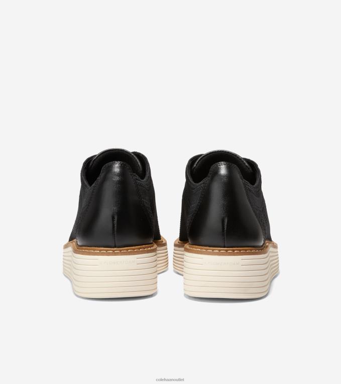 Women Black Stitchlite-Ivory Cole Haan OriginalGrand Platform Wingtip Oxford 2R0V2216
