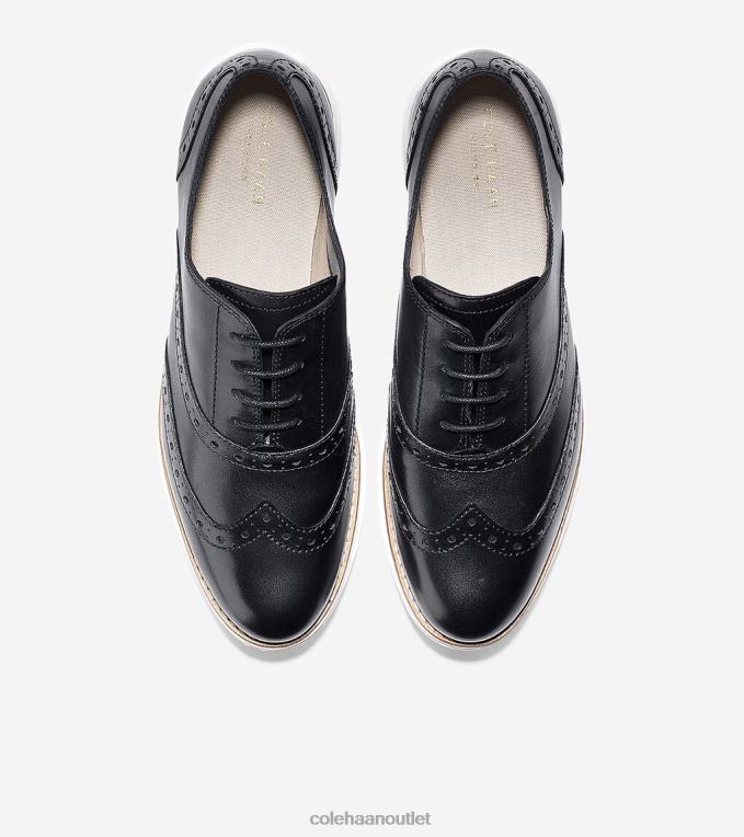 Women Black-optic White Cole Haan OriginalGrand Wingtip Oxford 2R0V2232