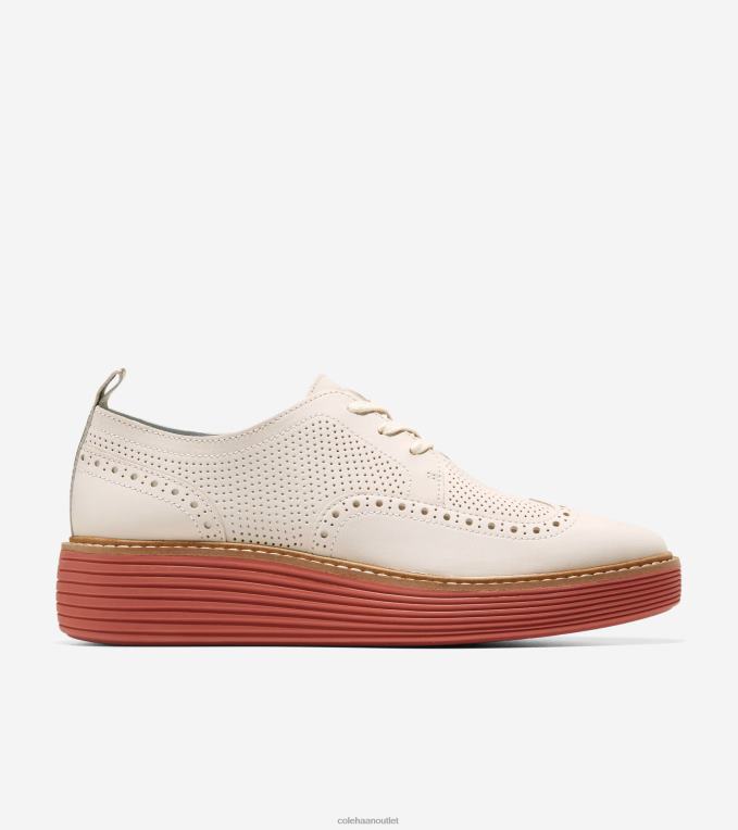 Women Egret-Cinnabar Cole Haan OriginalGrand Platform Wingtip Oxford 2R0V2167
