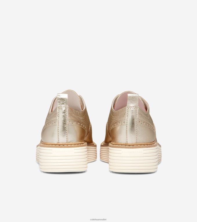 Women Gold Talca-Ivory Cole Haan OriginalGrand Platform Wingtip Oxford 2R0V2164