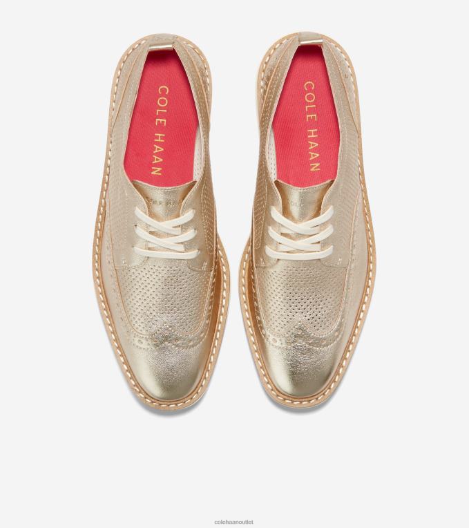 Women Gold Talca-Ivory Cole Haan OriginalGrand Platform Wingtip Oxford 2R0V2164