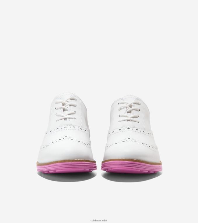 Women Optic White-Cyclamen Cole Haan OriginalGrand Wingtip Oxford 2R0V2233
