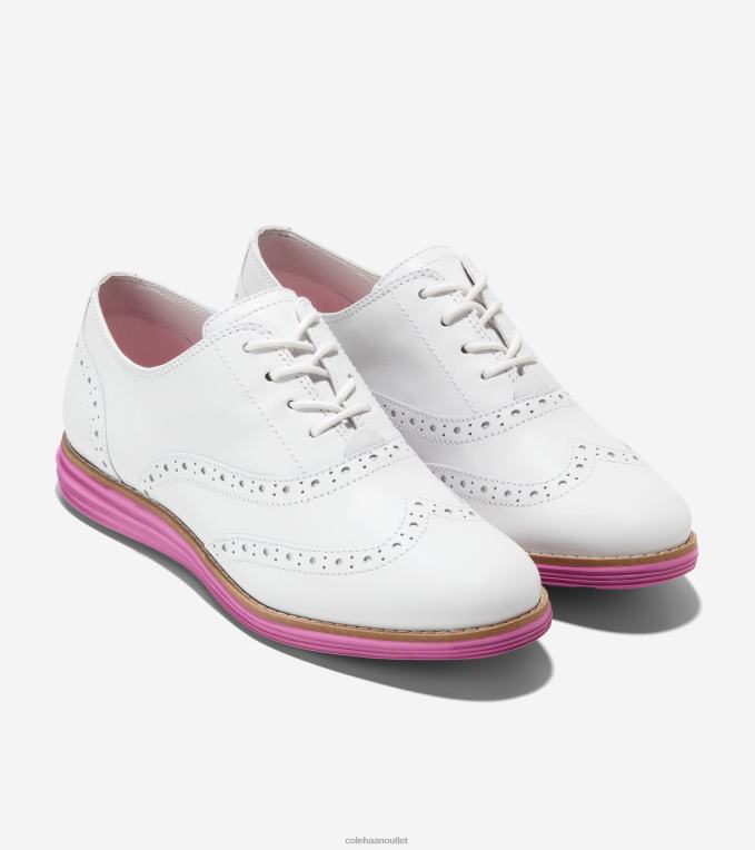 Women Optic White-Cyclamen Cole Haan OriginalGrand Wingtip Oxford 2R0V2233