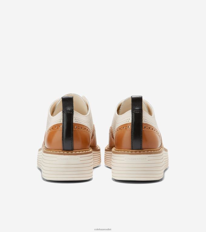 Women Pecan-Ivory Cole Haan OriginalGrand Platform Wingtip Oxford 2R0V2165