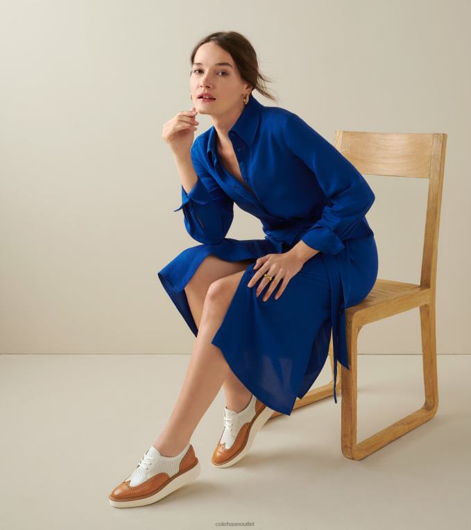 Women Pecan-Ivory Cole Haan OriginalGrand Platform Wingtip Oxford 2R0V2165