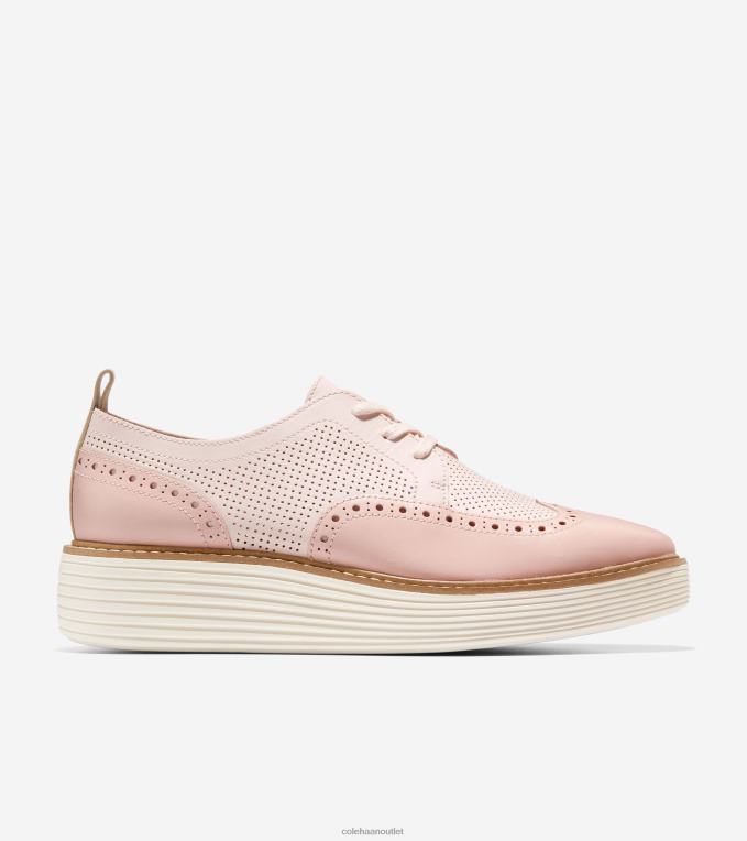 Women Rosewater-Rose Smoke-Ivory Cole Haan OriginalGrand Platform Wingtip Oxford 2R0V2168