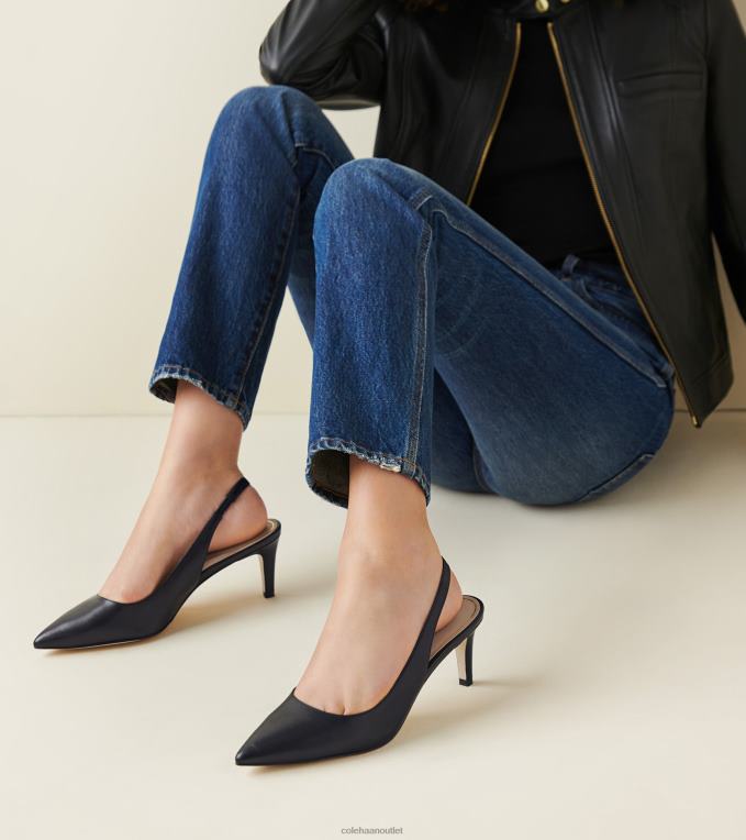 Women Black Cole Haan Vandam Sling Back Pump 2R0V2152