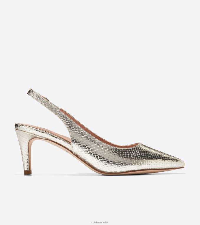 Women Gold Circle Print Cole Haan Vandam Sling Back Pump 2R0V2151