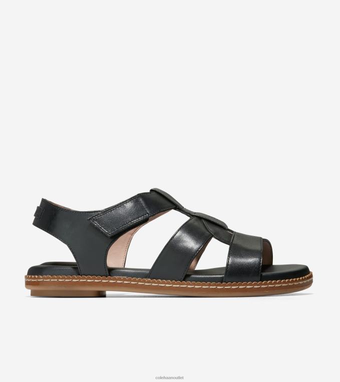Women Black Cole Haan Cloudfeel All-Day Fisherman Sandal 2R0V2163