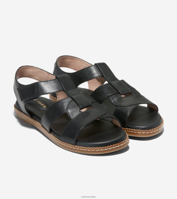 Women Black Cole Haan Cloudfeel All-Day Fisherman Sandal 2R0V2163