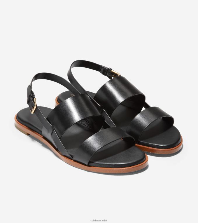 Women Black Cole Haan Flynn Flat Sandal 2R0V279