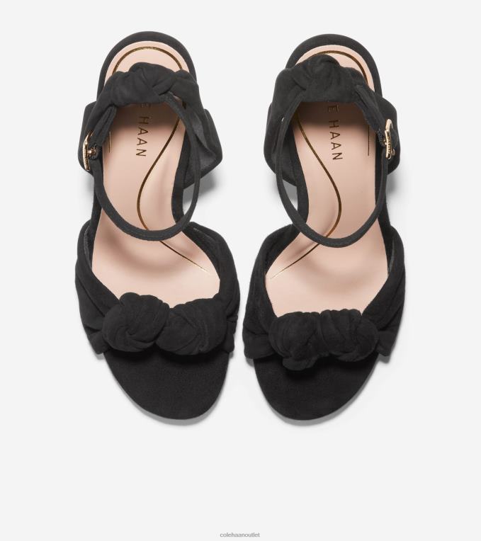 Women Black Cole Haan Kaycee Knotted Sandal 2R0V2239