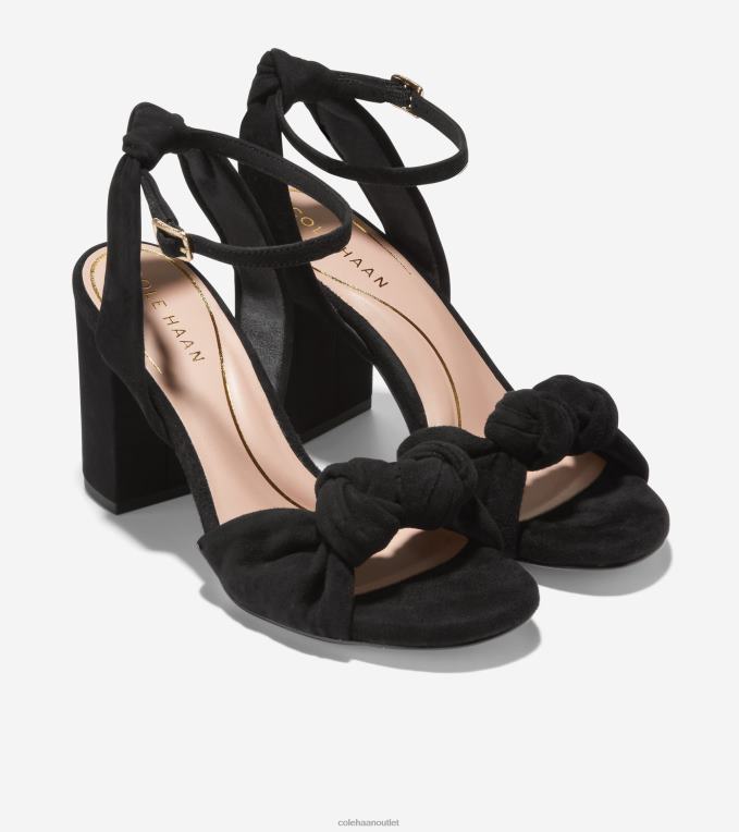 Women Black Cole Haan Kaycee Knotted Sandal 2R0V2239