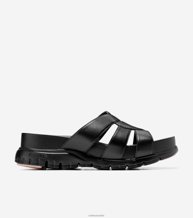 Women Black Cole Haan ZEROGRAND Slotted Slide 2R0V2194