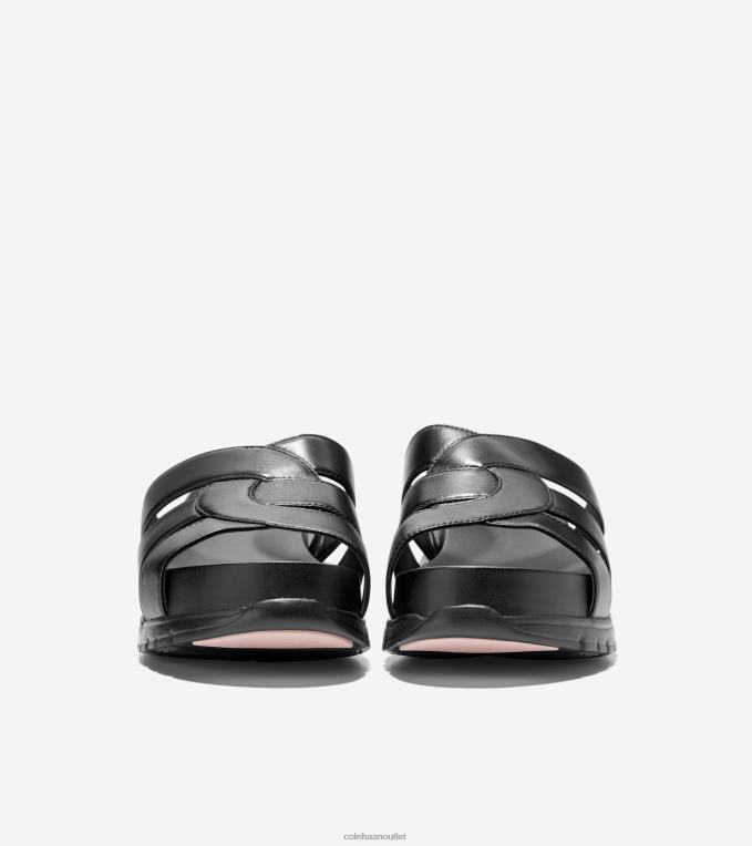 Women Black Cole Haan ZEROGRAND Slotted Slide 2R0V2194