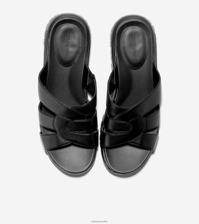 Women Black Cole Haan ZEROGRAND Slotted Slide 2R0V2194