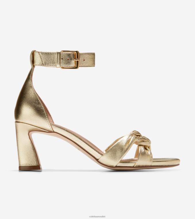 Women Gold Leather Cole Haan Adella Braided Sandal 2R0V2181