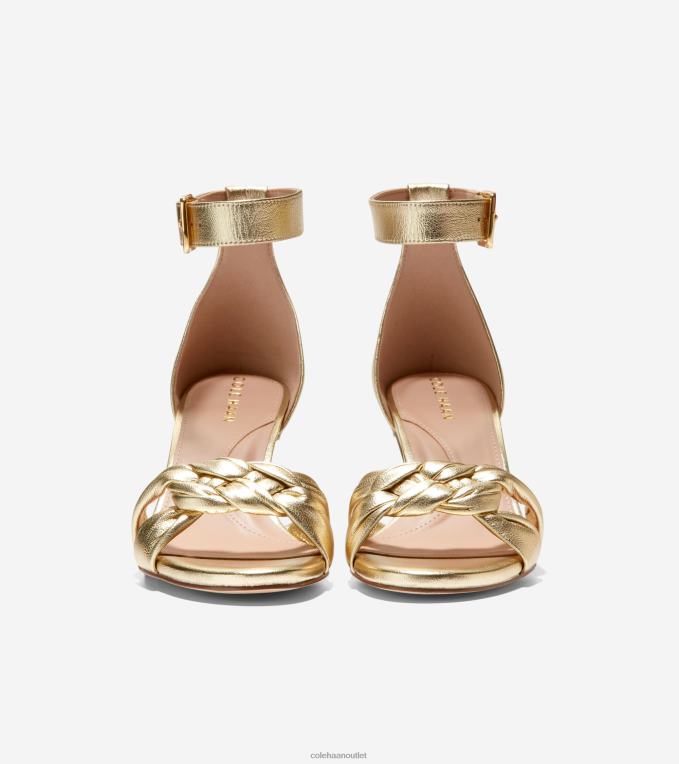 Women Gold Leather Cole Haan Adella Braided Sandal 2R0V2181